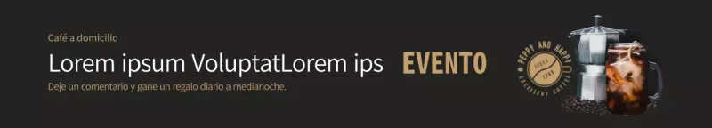 Pancarta de un evento relacionado con el café negro y marrón