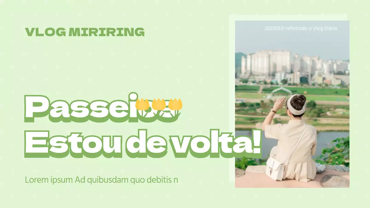 Miniaturas do YouTube do vlog do dia a dia verde e giro