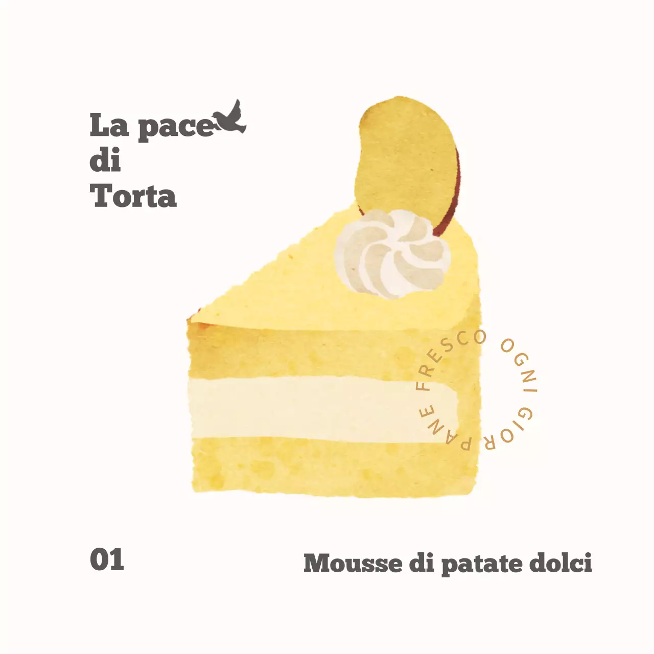 Adesivi illustrati per dessert a base di patate dolci