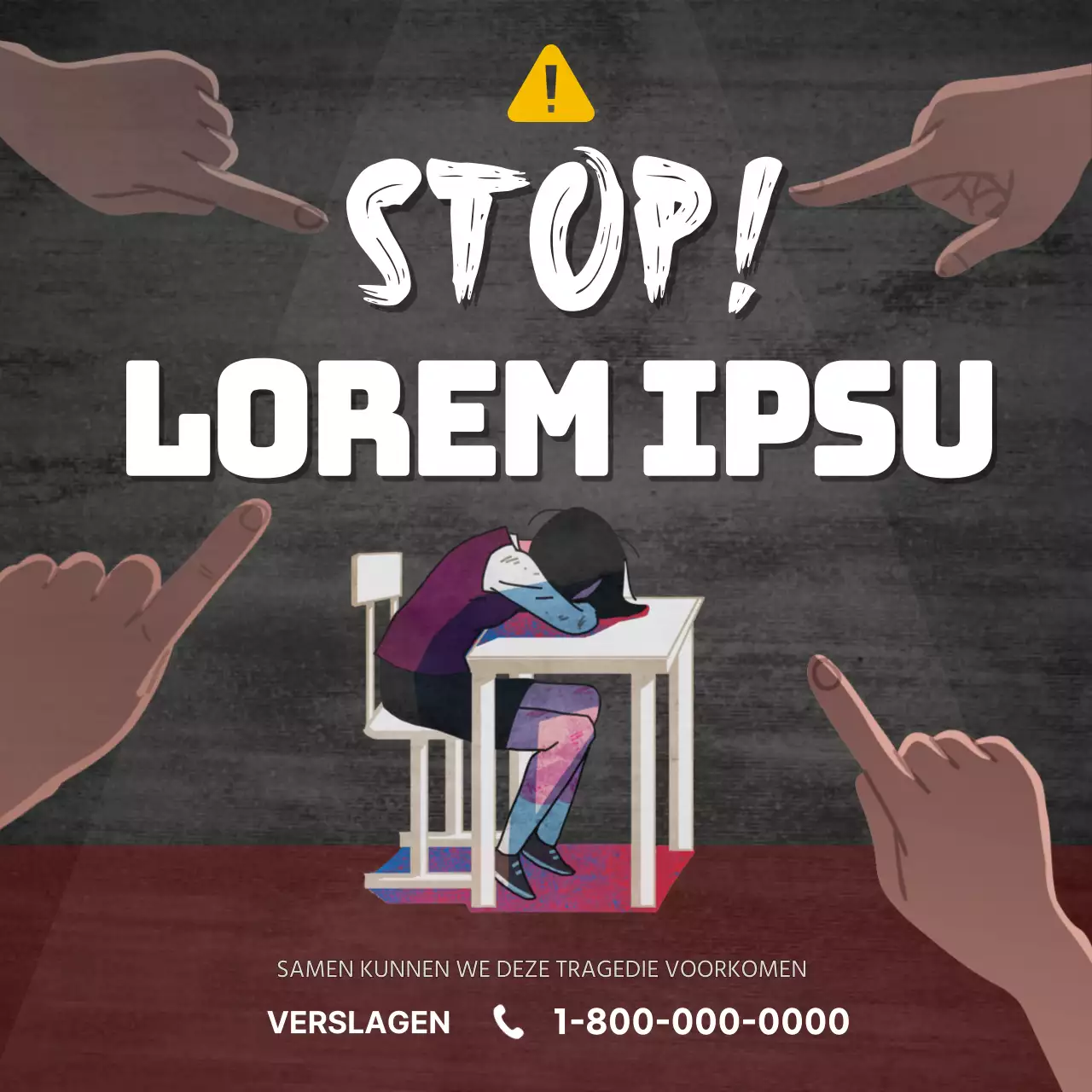 zwart en geel waarschuwingsthema schoolgeweld