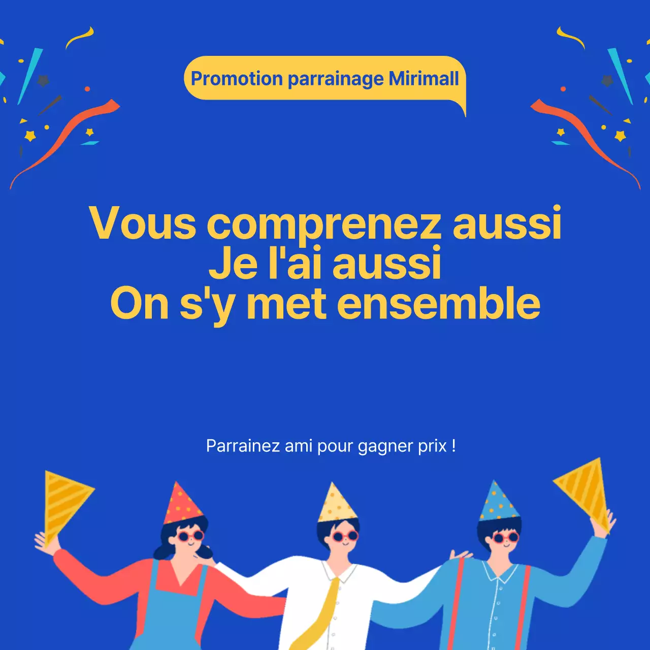 Faites la promotion de votre événement de référence avec un look épuré bleu et jaune.