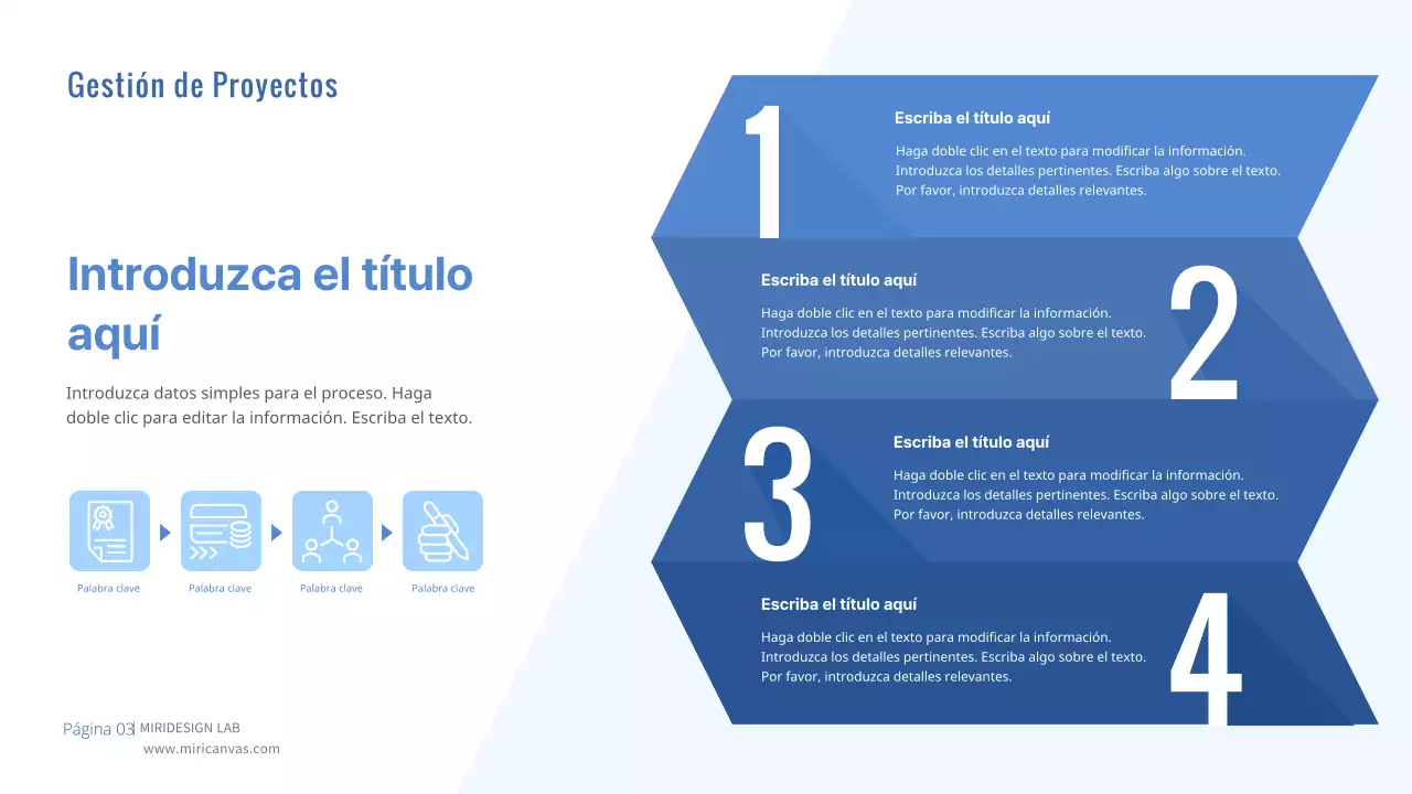 Infografía del proceso de trabajo en sencillos tonos azules