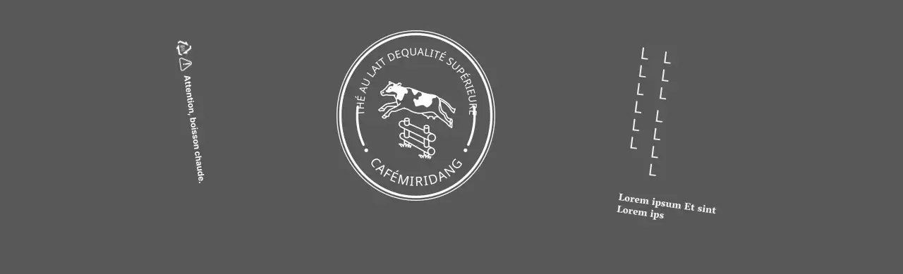 Logo vintage lait ranch lait thé sur fond bleu clair