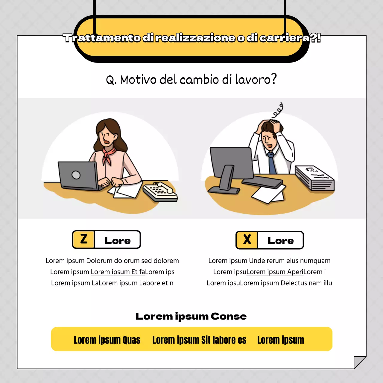 Un semplice post di intervista per lavoratori gialli e grigi