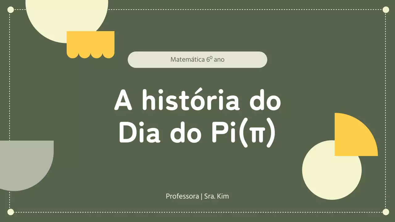Conceitos de geometria verde simples Circunferência e dia da torta