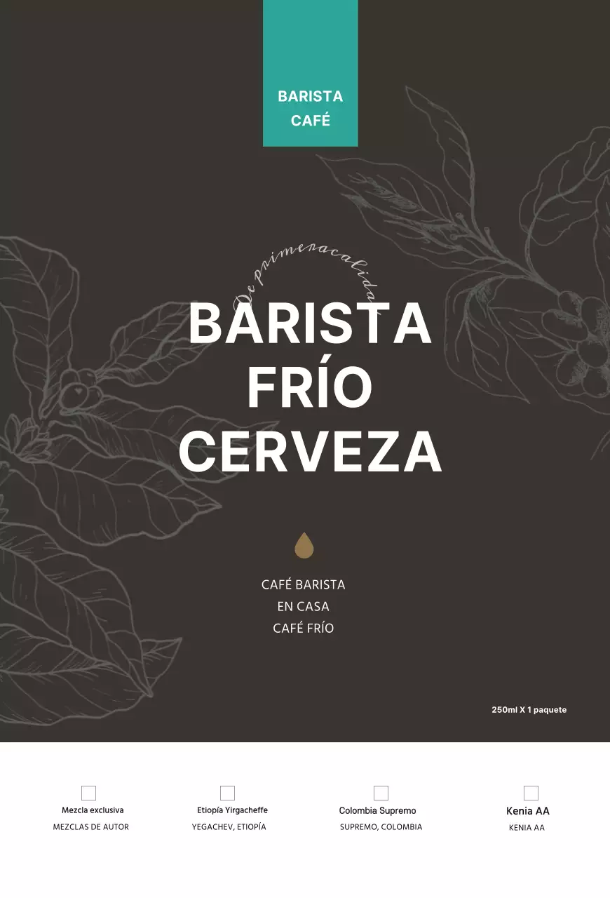 Brown Bean Illustration Cafe Postal de producto