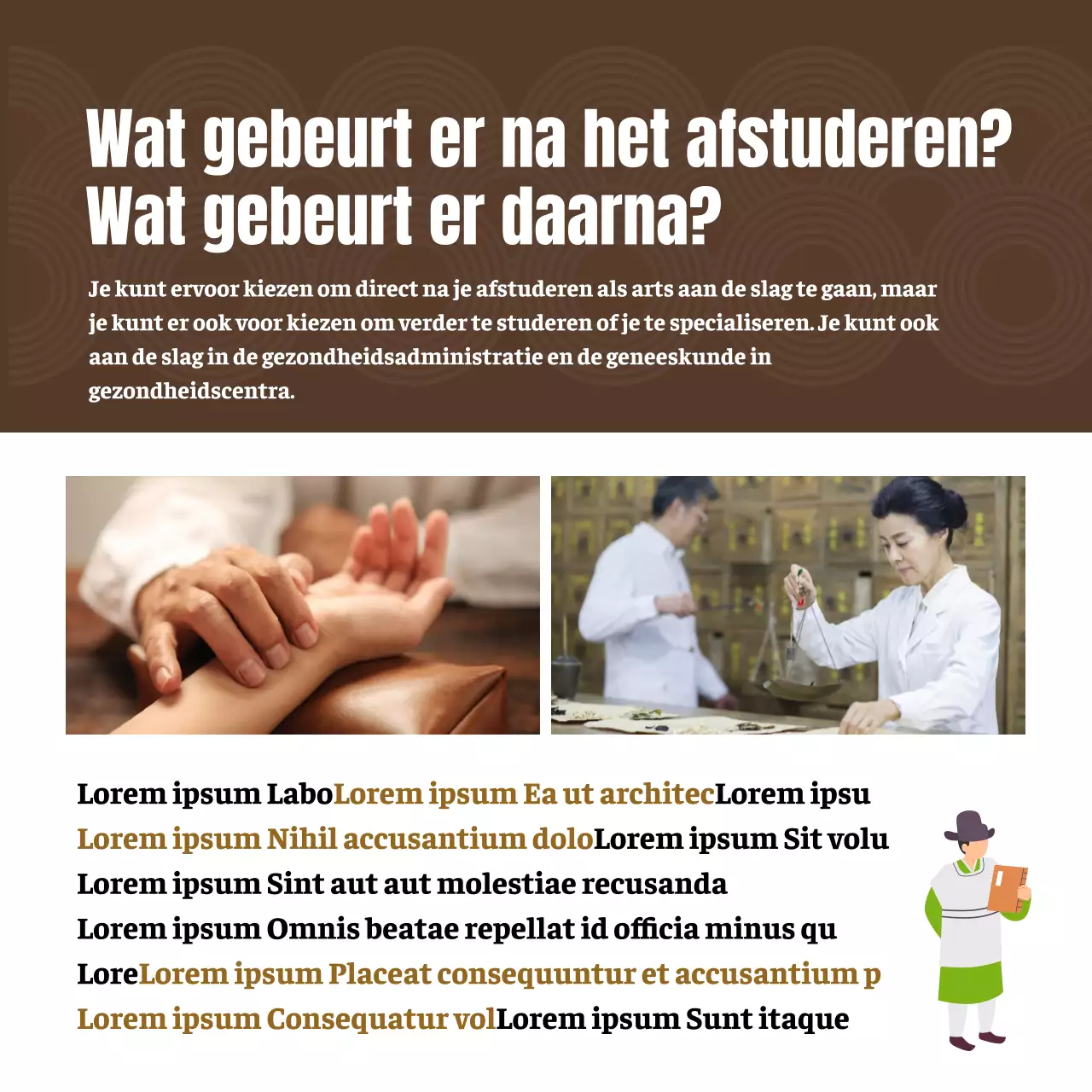 Inleiding tot de Chinese Geneeskunde Illustratie Concept in Bruintinten