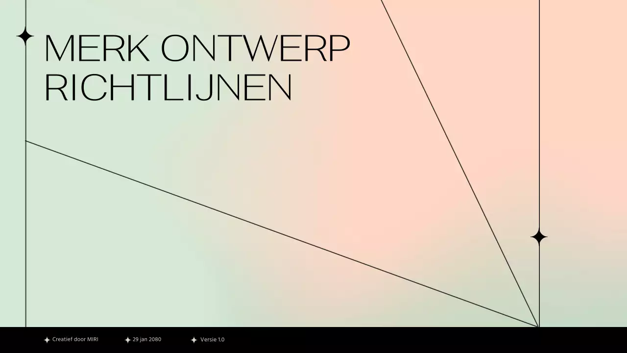 Eenvoudige merkontwerprichtlijnen met een zwart lijnmotief op een pastelkleurige achtergrond