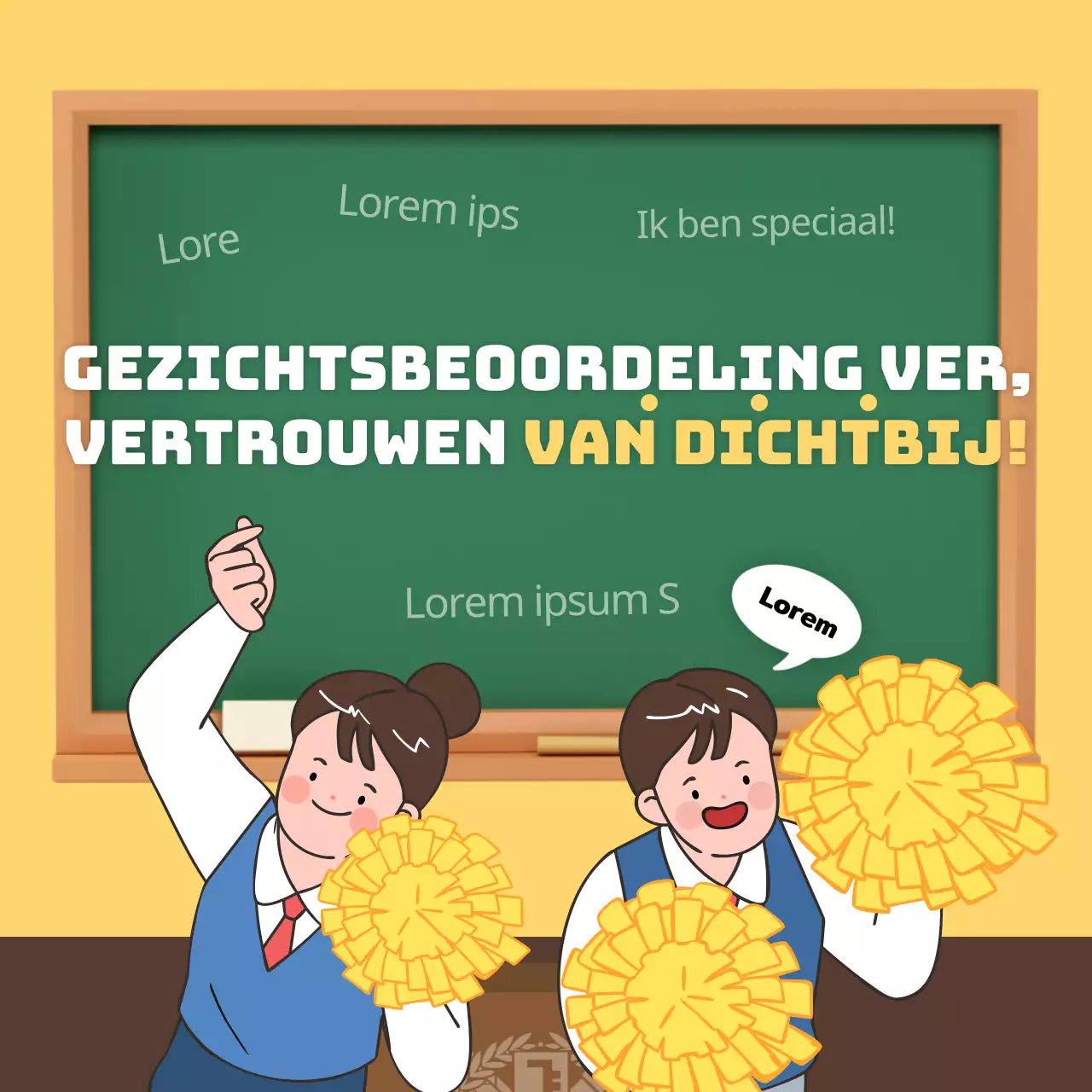 Geel en groen ontwerp van beoordelingskaartNews