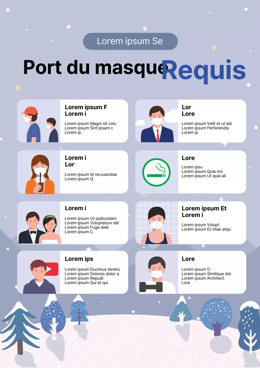 Guide de prévention du coronavirus simple et illustré en bleu