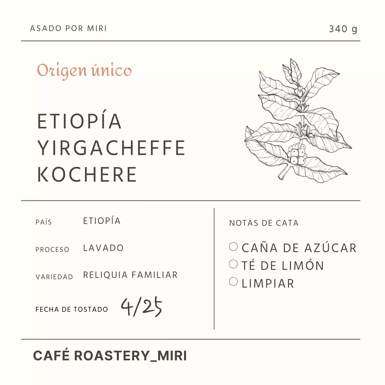 Adhesivo para envases de granos de café