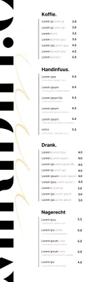 Witte achtergrond eenvoudige typografie café menu banner