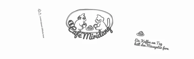 Grüner Waschbär und Katzen-Teezeit