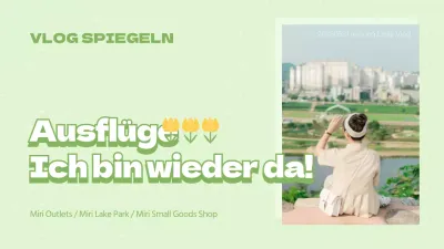 Niedlicher grüner Alltags-Vlog YouTube-Thumbnails