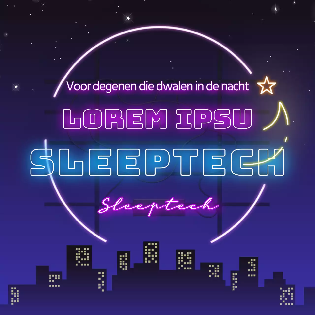 Het verstrekken van technologie slaap informatie voor zoete slaap met blauwe toon neon teken gevoel