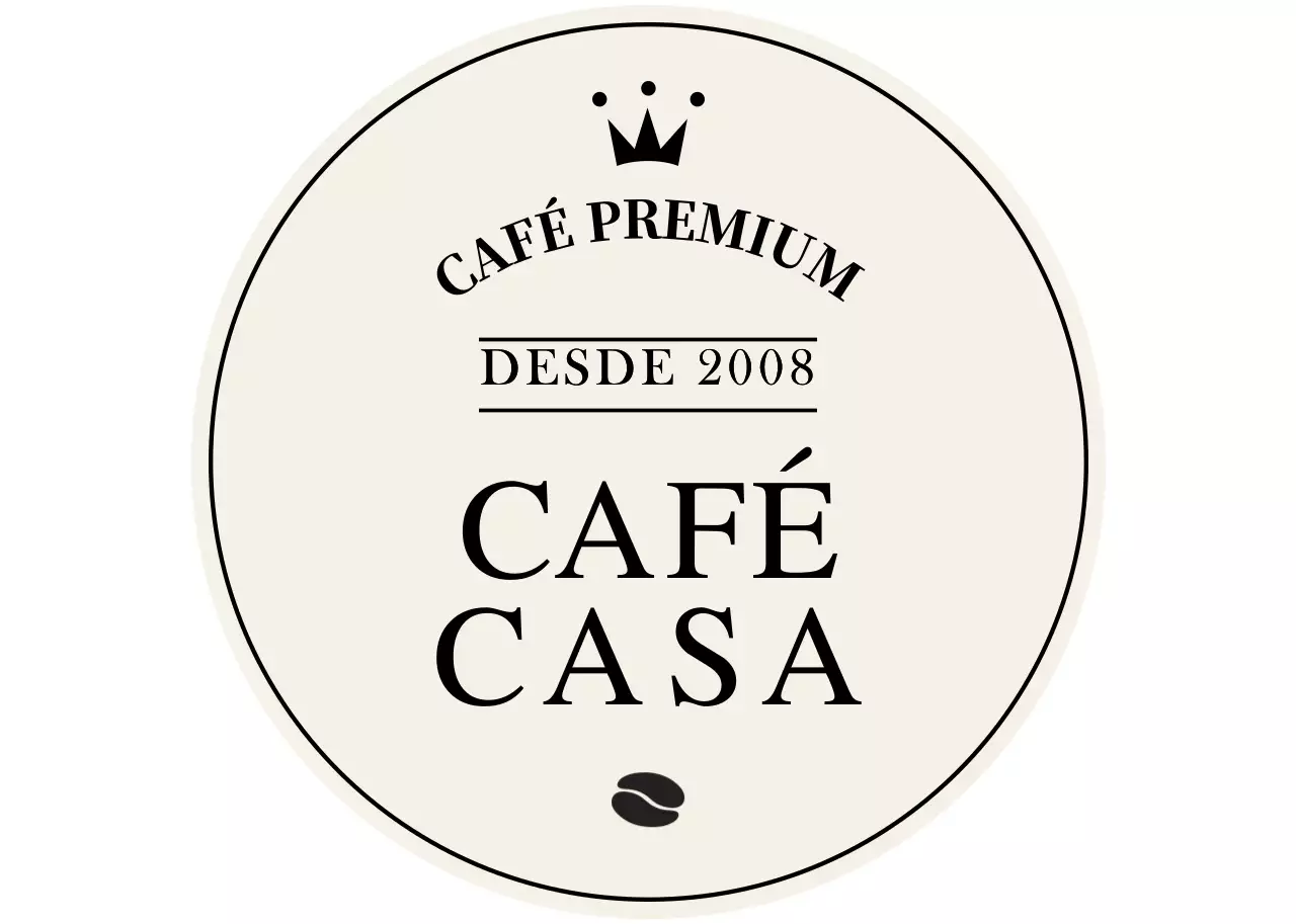 Logotipo sencillo de cafetería en marrón claro y negro