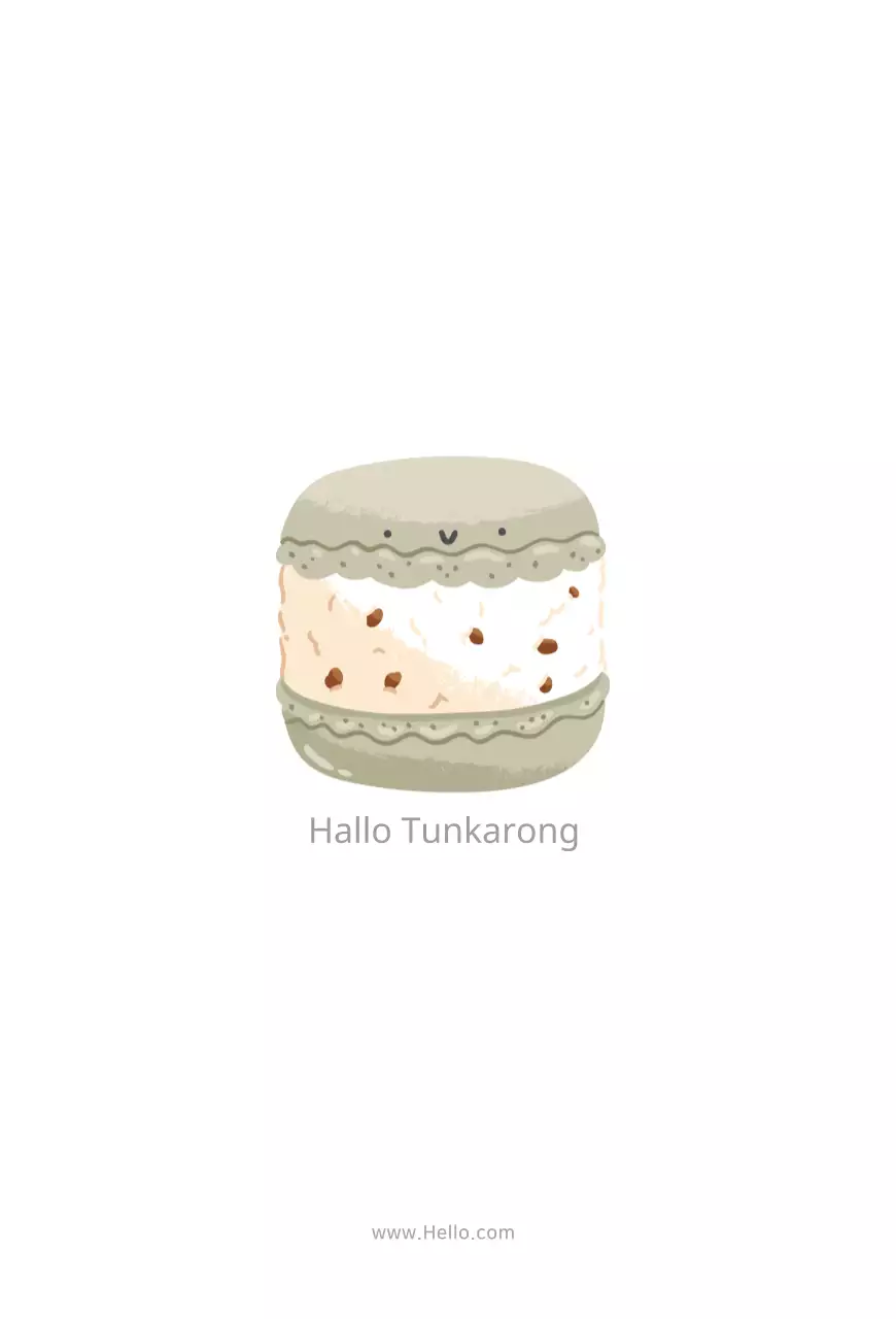 Leuke café-promotiekaart met felgekleurde macaronfiguurtjes