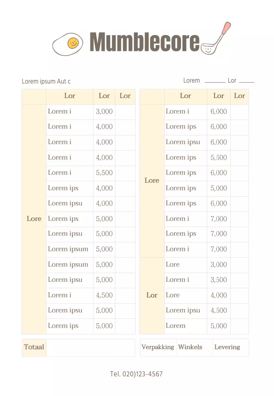 Restaurant bestellingen