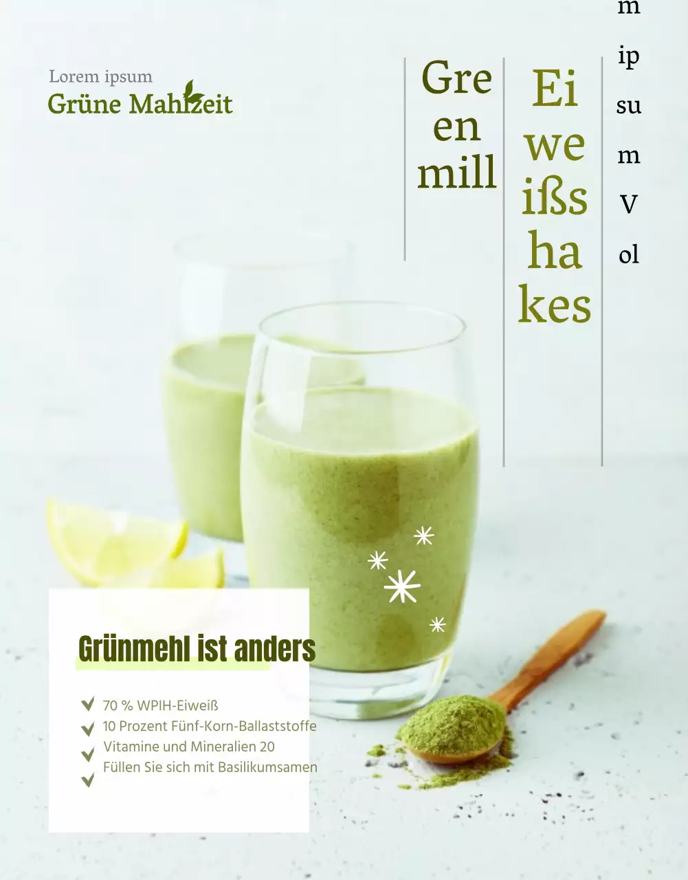 Grüner Weizen-Protein-Shake