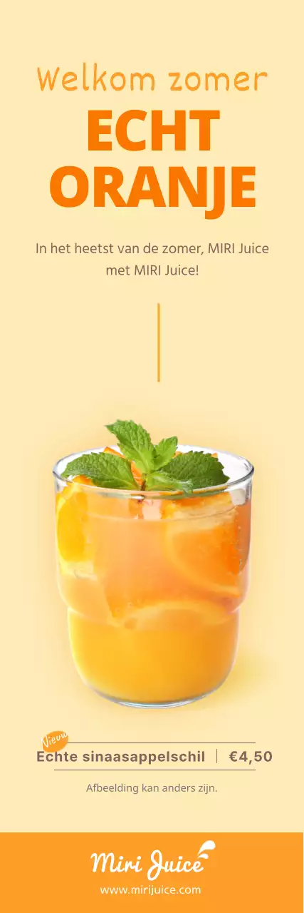 Gele zomer Orangeyde Banner