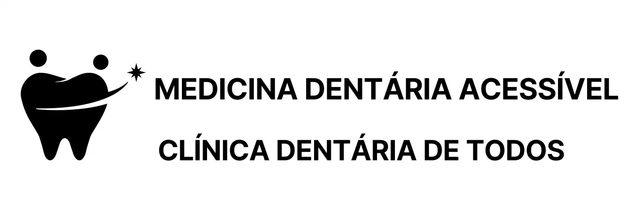 Promoção dentária com um logótipo de símbolo em forma de dente preto