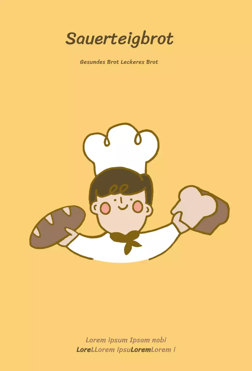 Gelb Niedlich ChefCharakter Bäckerei KartePostkarte