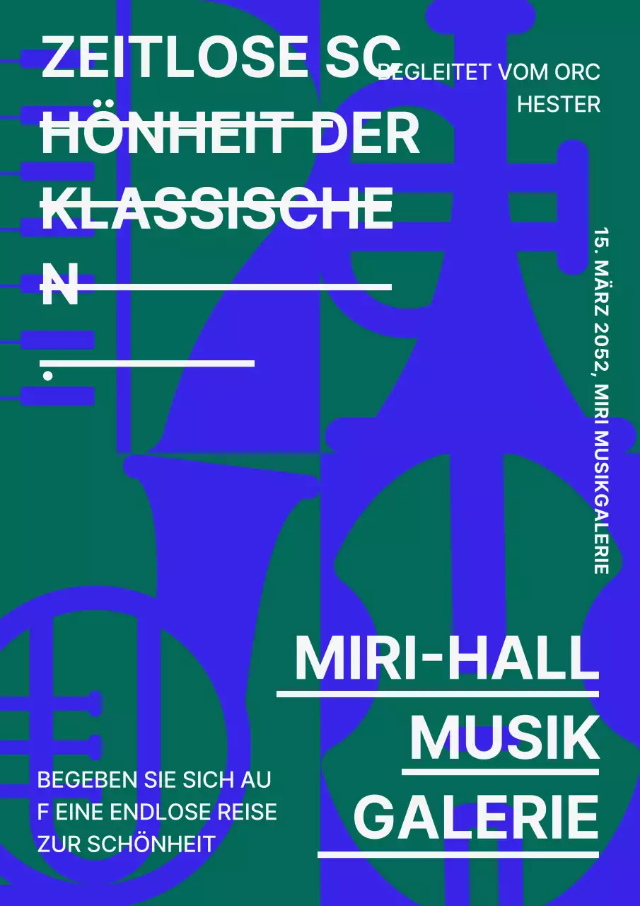 Klassische Aufführungen in Blau und Grün