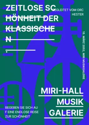 Klassische Aufführungen in Blau und Grün