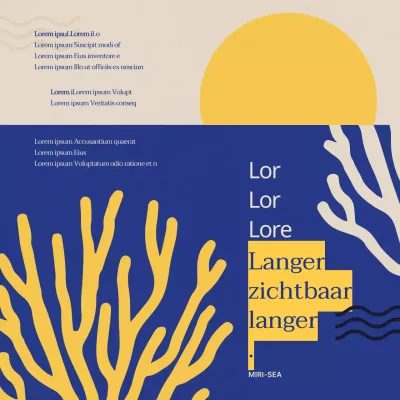 Eenvoudige, abstracte illustratie in geel en blauw ter introductie van Seafood Day