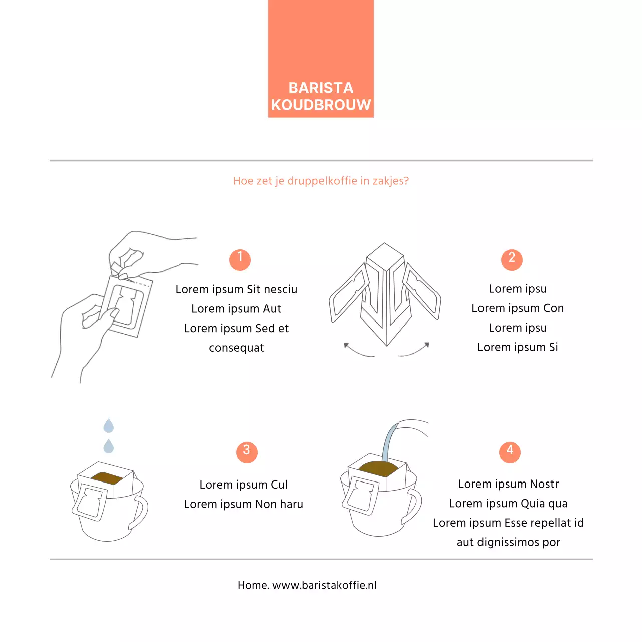 Brown Bean Illustratie Café Product Informatie KaartPostkaart