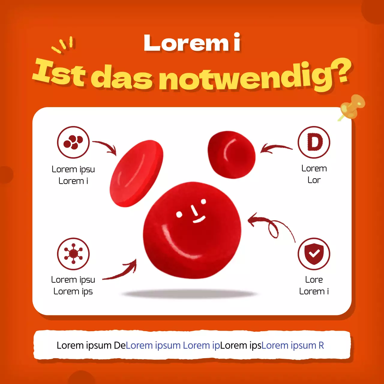 Erklären Sie Ihre Cholesterininformationen in hübschem Orange und Rot