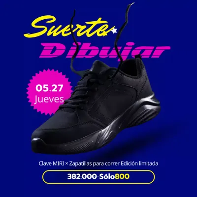 Instrucciones de Lucky Draw sobre fondo azul