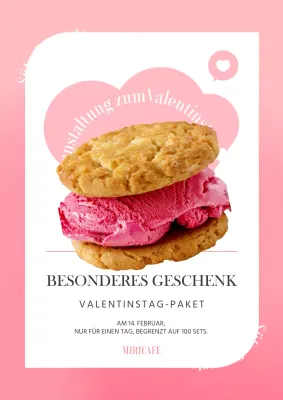 Förderung eines rosafarbenen Dessert-Cafés zum Weißen Tag