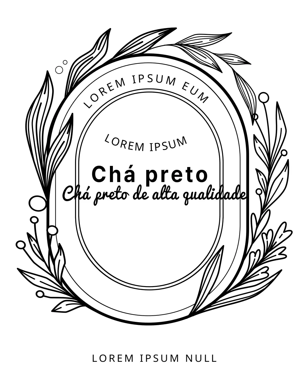 Ilustração de linha Embalagem de chá preto