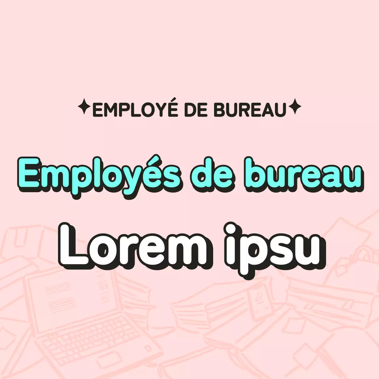 Concept de coupon d'employé de bureau rose et menthe