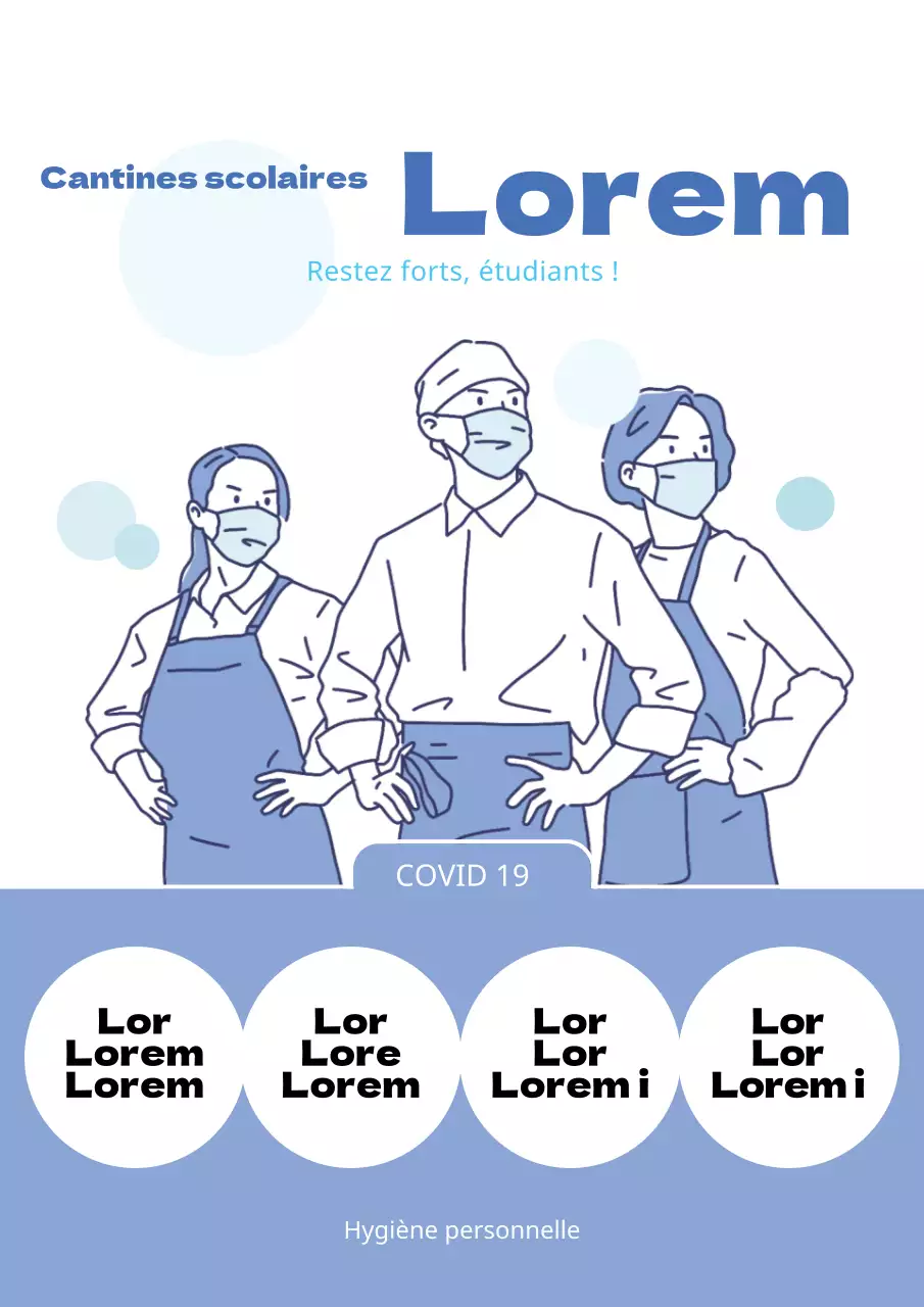 Étiquette de la cafétéria de Blue Corona