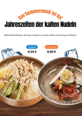 Einfaches Transparentposter für Sommergerichte im Esszimmer