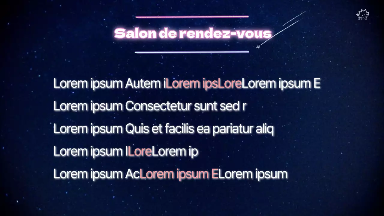 Un concept cosmique en néon rose et bleu marine