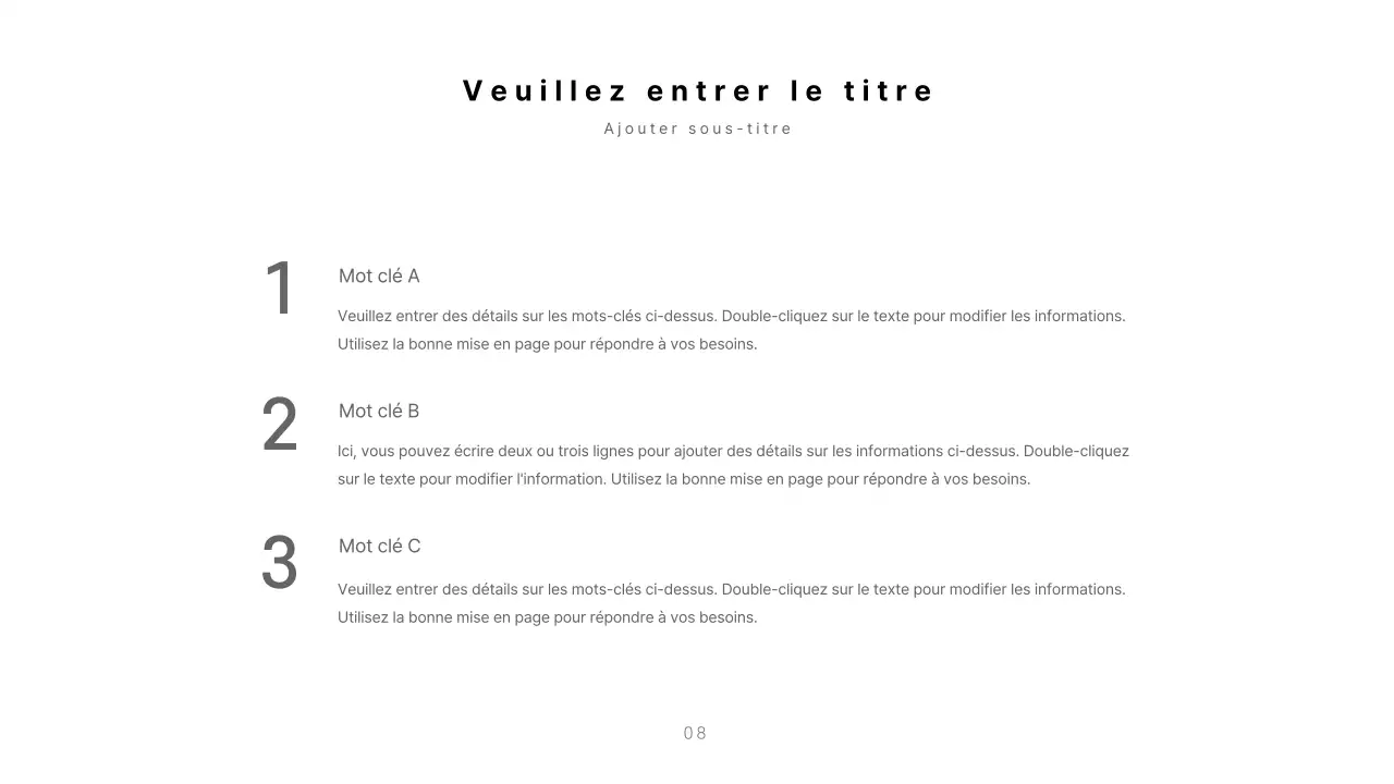 Des présentations propres