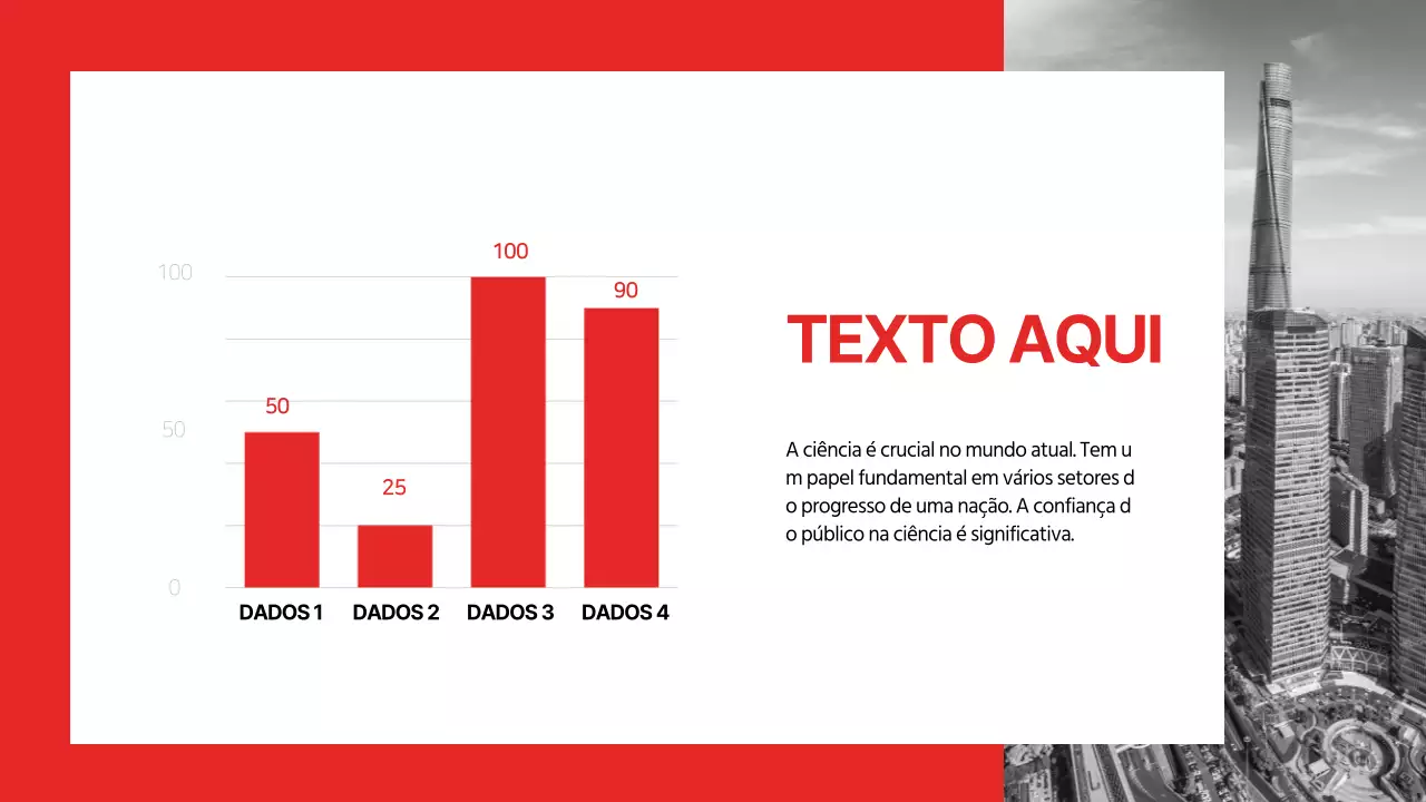 Um gráfico simples a vermelho e branco