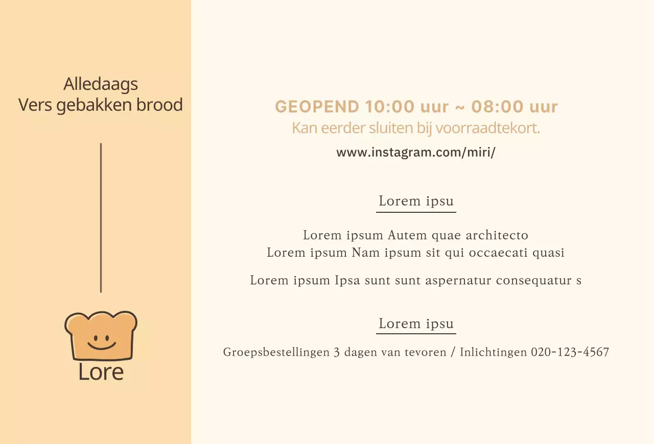 Bakkerij met brooddrager