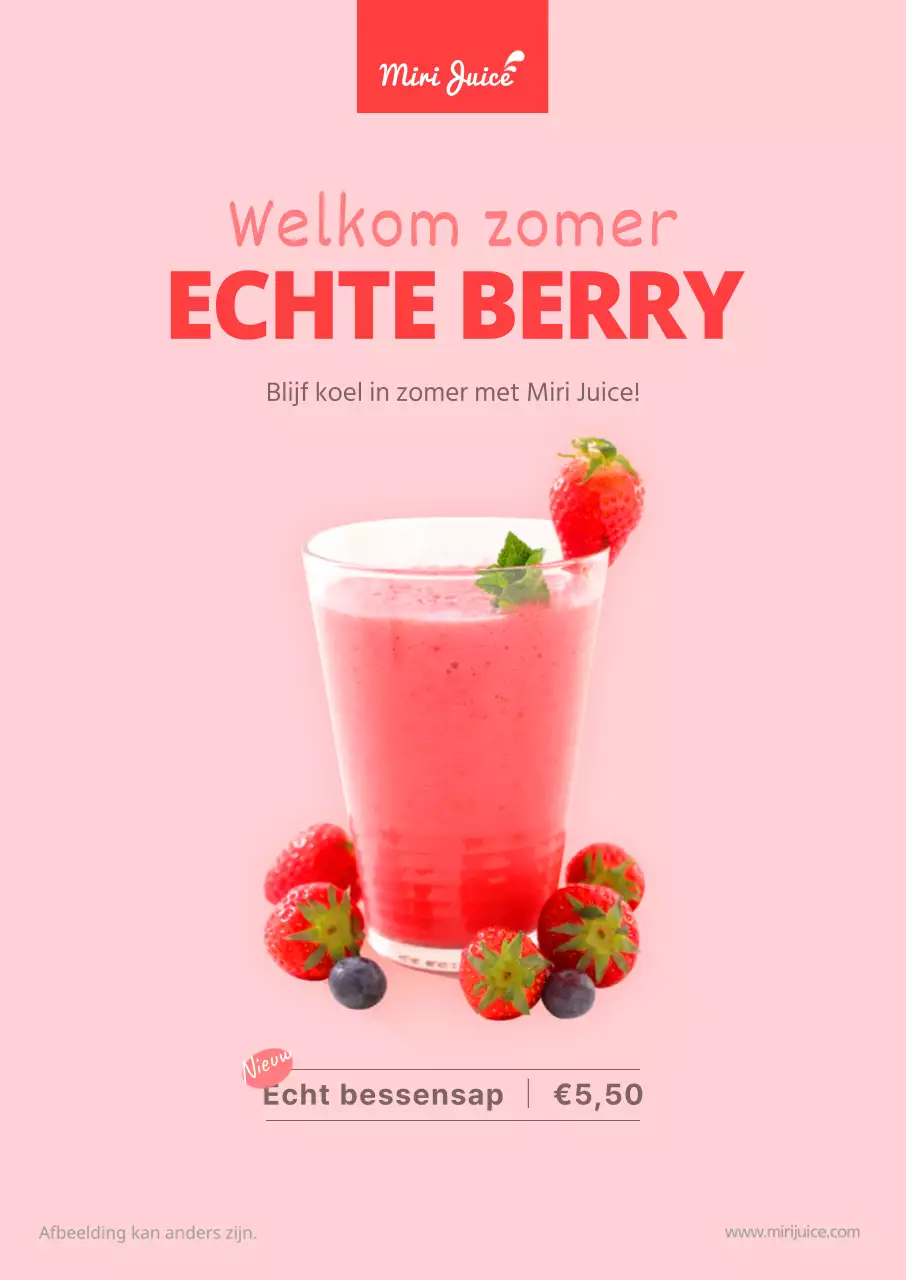 Roze zomer bessensap poster