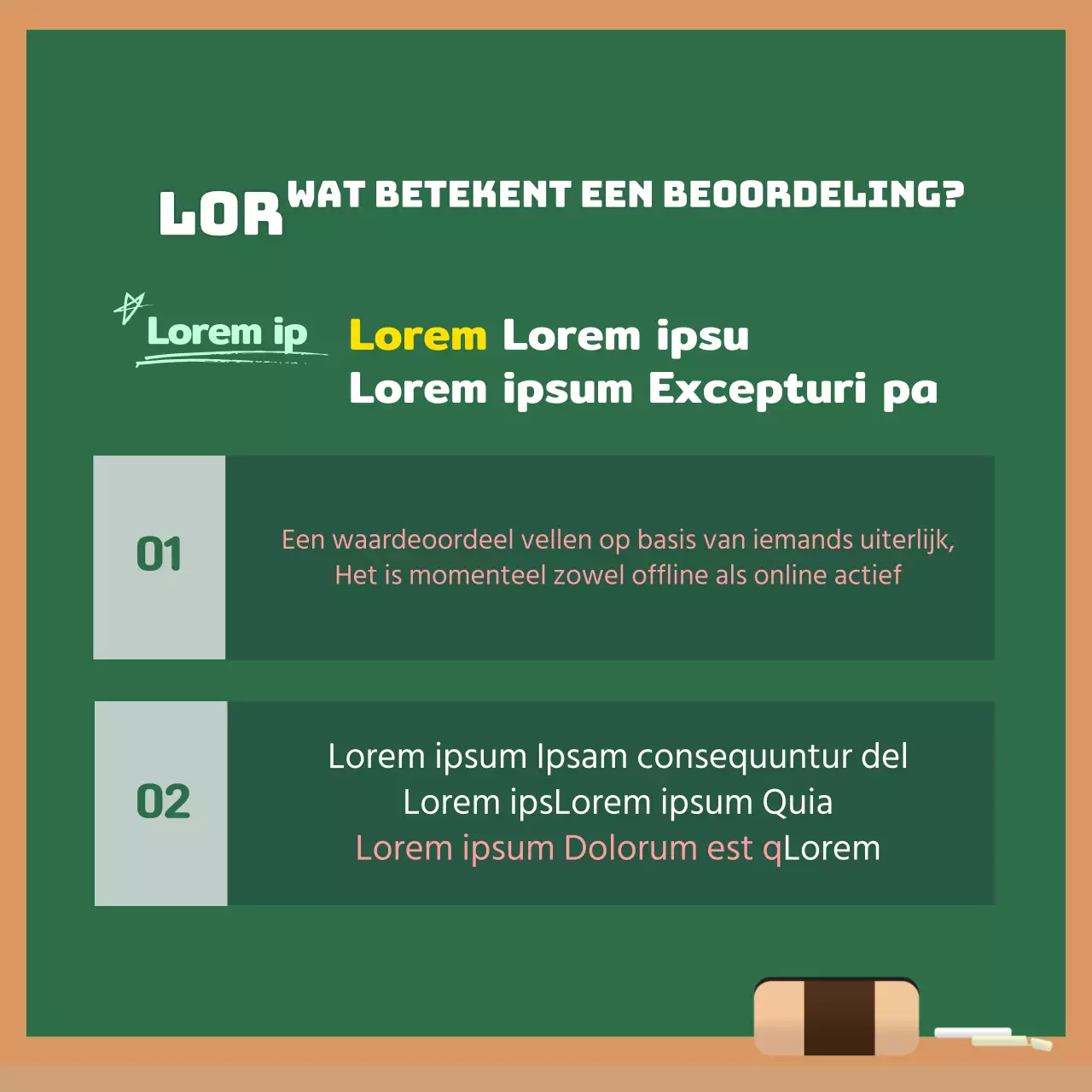 Geel en groen ontwerp van beoordelingskaartNews