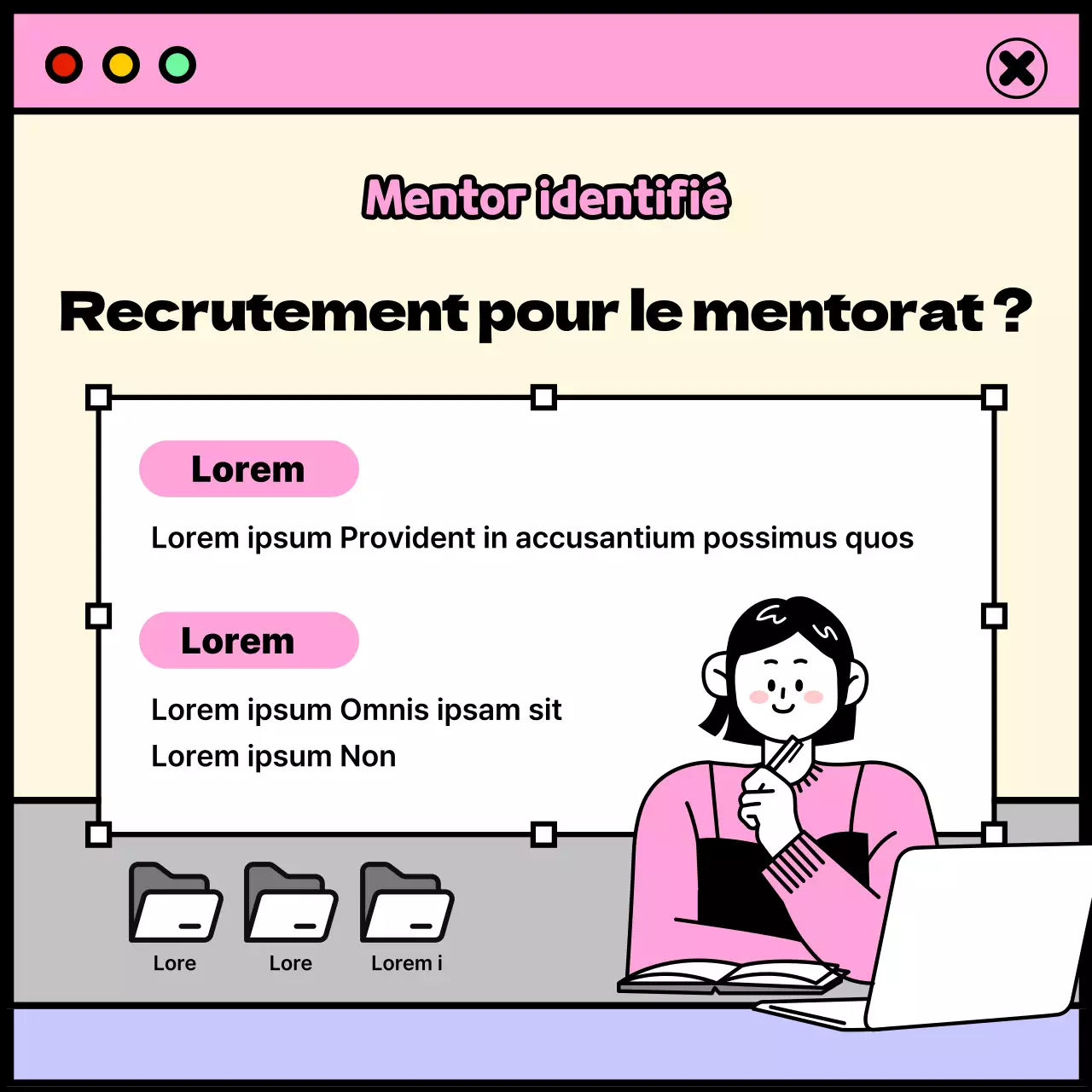 Thème de la vie universitaire avec concept de fenêtre rose et violet