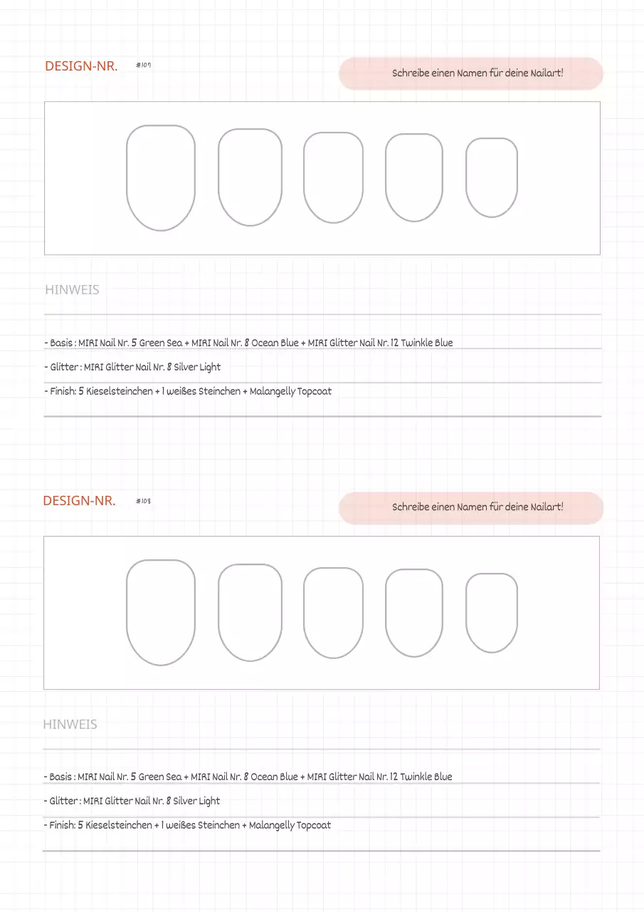 Einfache Nageldesign-Notizen in Weiß und Rot