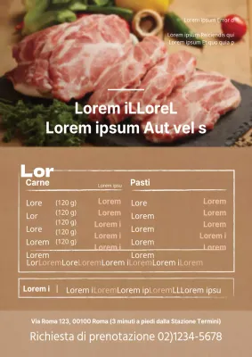 Menu di un centro massaggi con immagini gialle e marroni di persone che si sottopongono a massaggi