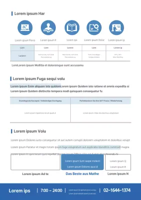 Saubere, blaue Schulbeschreibung und Werbung