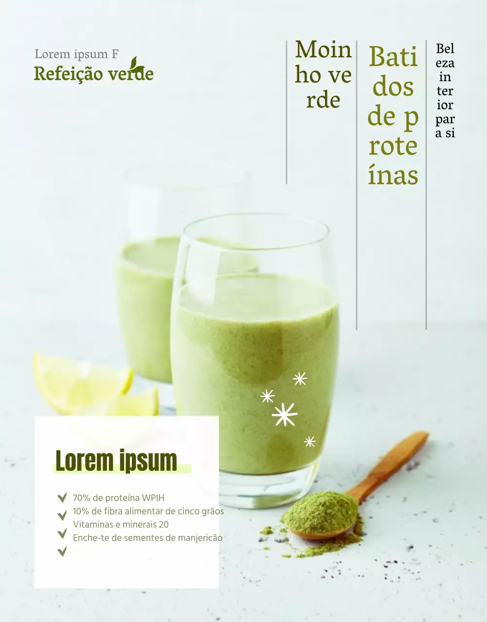 Batido de proteína de trigo verde