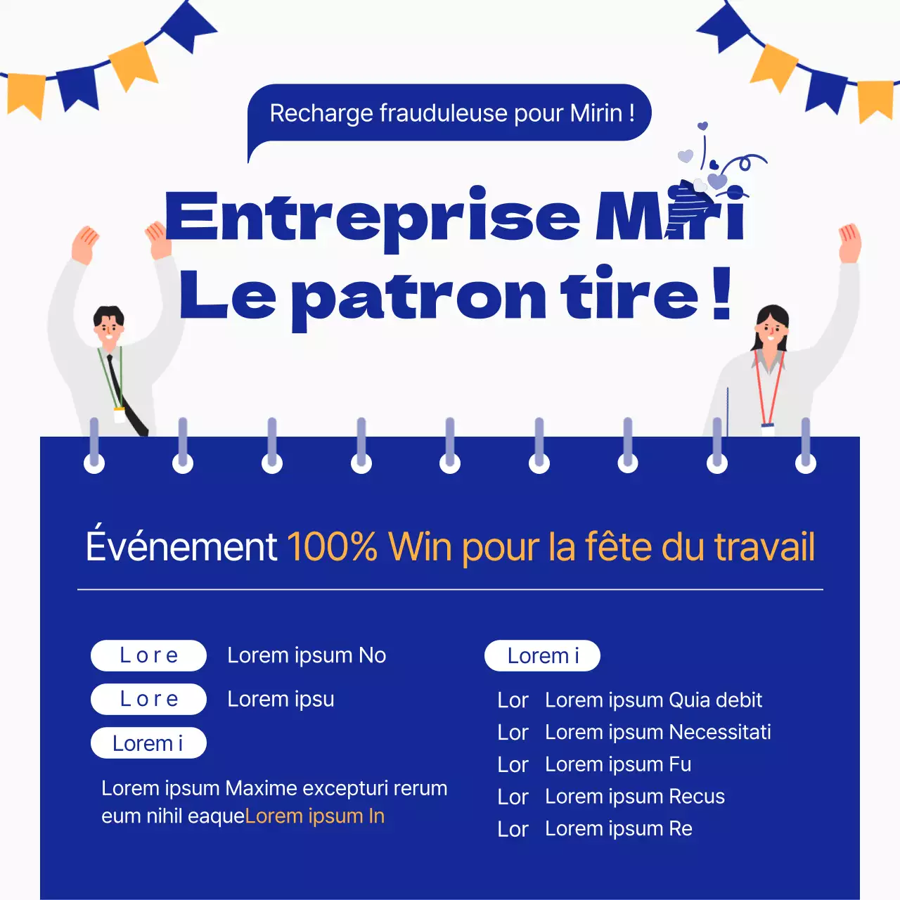 Concept d'illustration en bleu et jaune pour l'événement du 1er mai