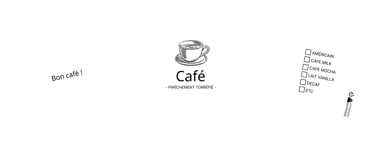 Blanc Illustration simple Café